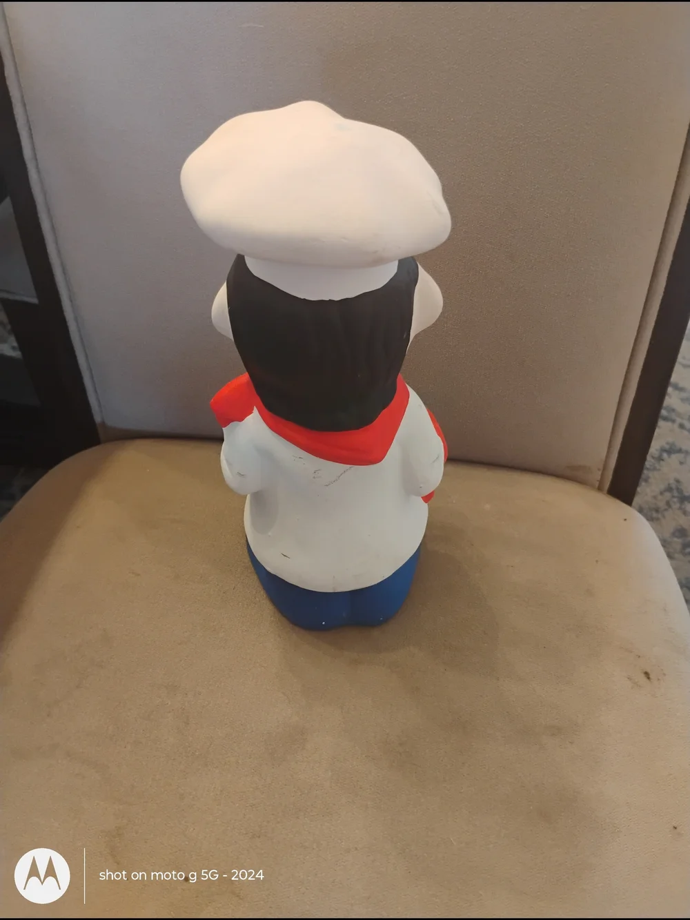 Vintage Chef Figurine Utinsel Holder with Red Scarf